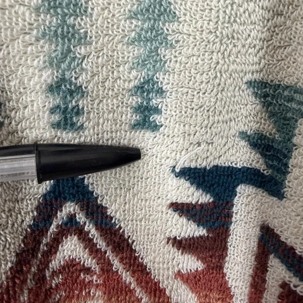 Pendleton Womans Bathrobe S Silver Blue Harding Star Aztec Robe Unisex Cotton